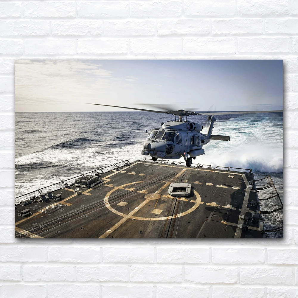 Sikorsky SH-60 Seahawk Helicopter Photo Wall Art Aircraft Posters & Prints Canvas Painting for Home Living Room Decor Mural