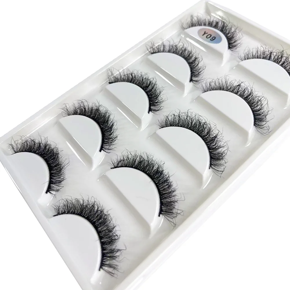 NEU 5 Paar 3D Y08 Natürliche Nerz-Falsche Wimpern Flauschiger Stil Make-up Wimpern Künstliche Wimpern Faux Cilios Schönheits-Tools – Detail 4