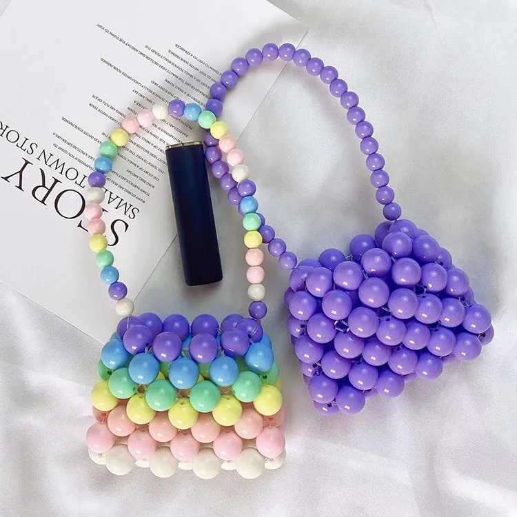 Children Small Popular Beaded Woven Bags New Girls Mini Bag Cute Handbag Diagonal Bag Hot