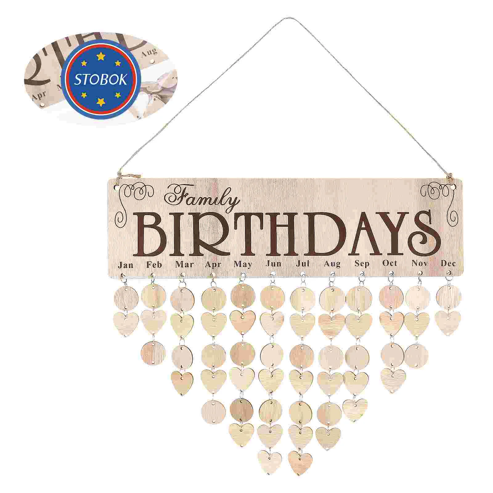 Plaque Murale en Bois avec Rappel d'Anniversaire, Calendrier de Bricolage, Décoration de Maison