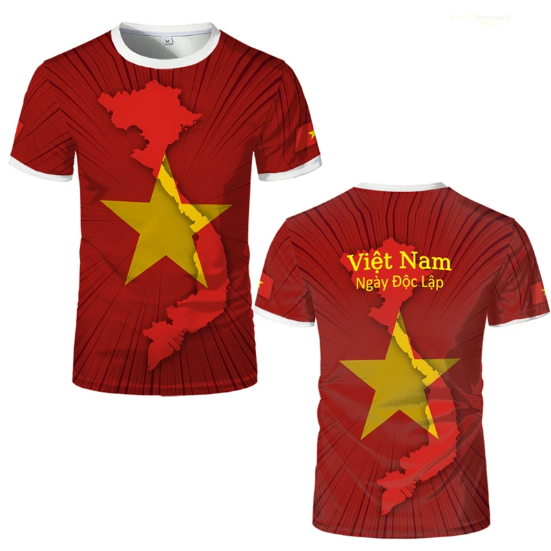Vietnam Independence Day Flag Graphic T Shirts Fashion Summer National Emblem 3D Printed T-shirts Casual Oversized Unisex Tees #4
