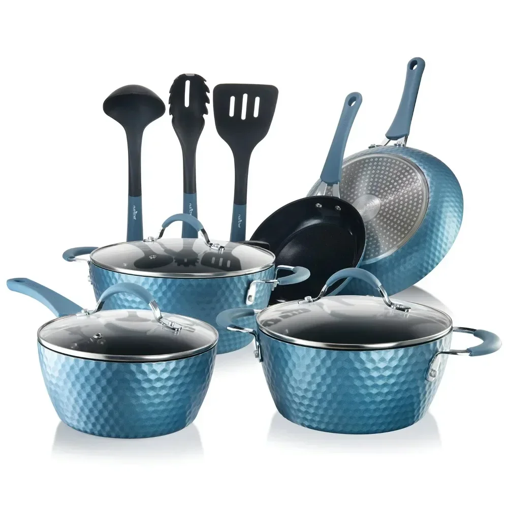 Diamond Home Kitchen Cookware Set (Blue) Cooking Pot    Non Stick