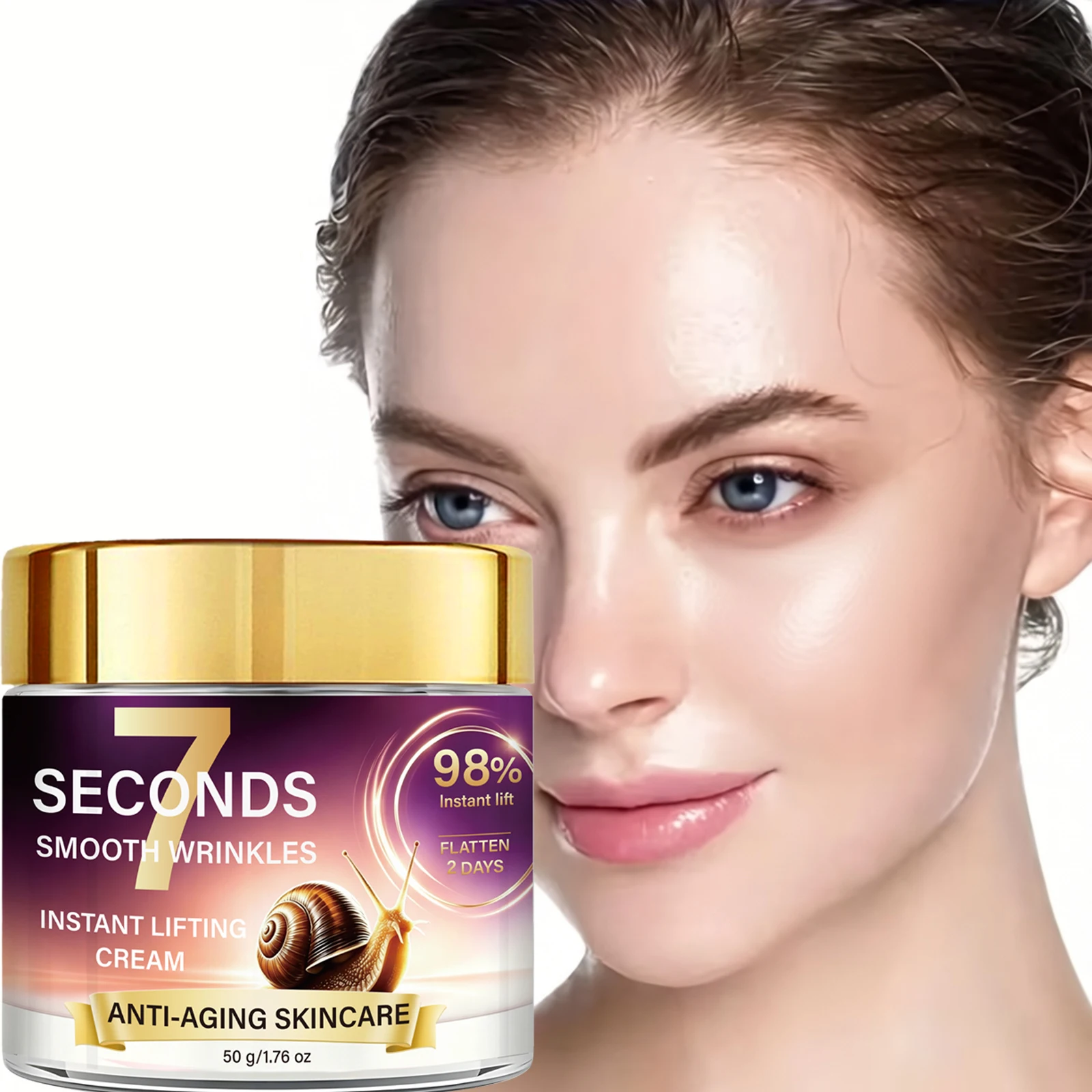 7 Seconds Snail Instant Lifting Cream 50g Anti Aging Brighten Eye Area Reduce Eye Bags Fade Wrinkles Dark Circles Eye Skin Care