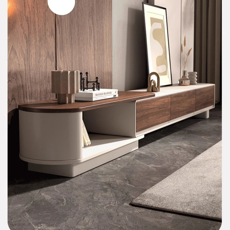 luxury Modern Simple High-End Feel, Retro Style, Small Apartment CL New Coffee Table and TV Cabinet Set for Living Room Nordic