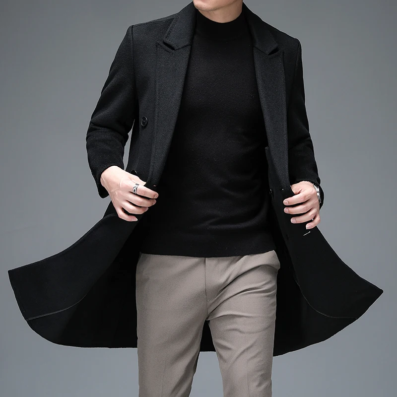 

Effortless Men Cashmere Overcoat Old Money Style Wool Blend Coat Soft Warm Elegant Outfits Business Leisure Sophisticated Appeal