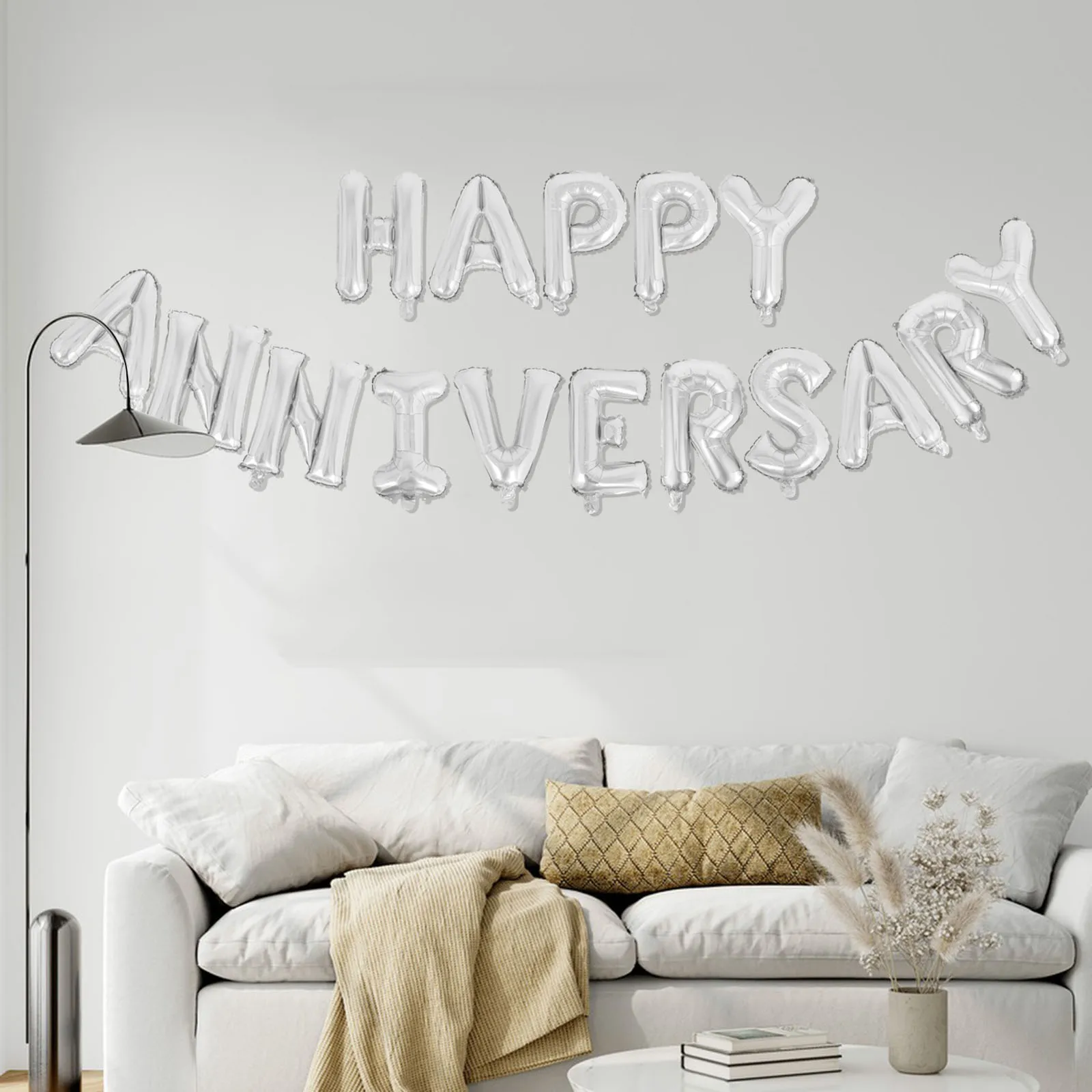 

2 Sets Anniversary Balloon Decoration Wedding Party Decorations Letter Happy Aluminum Film Balloons、 Kit