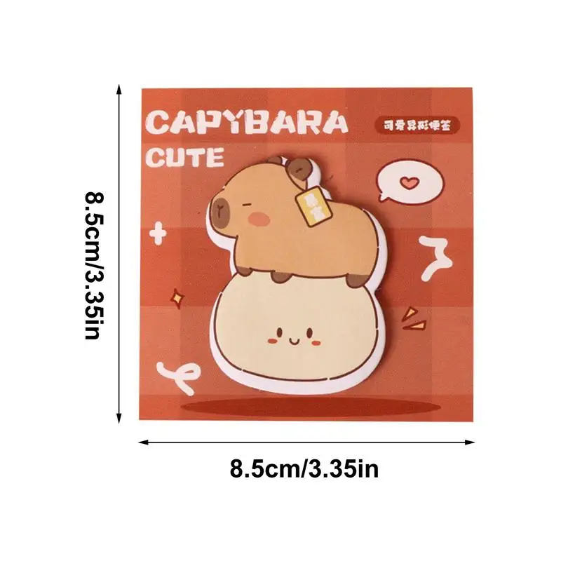 30 hojas de dibujos animados de capibara heteropico, cuaderno de notas adhesivas, papel para mensajes, notas adhesivas bonitas, suministros escolares, notas de papel, regalos