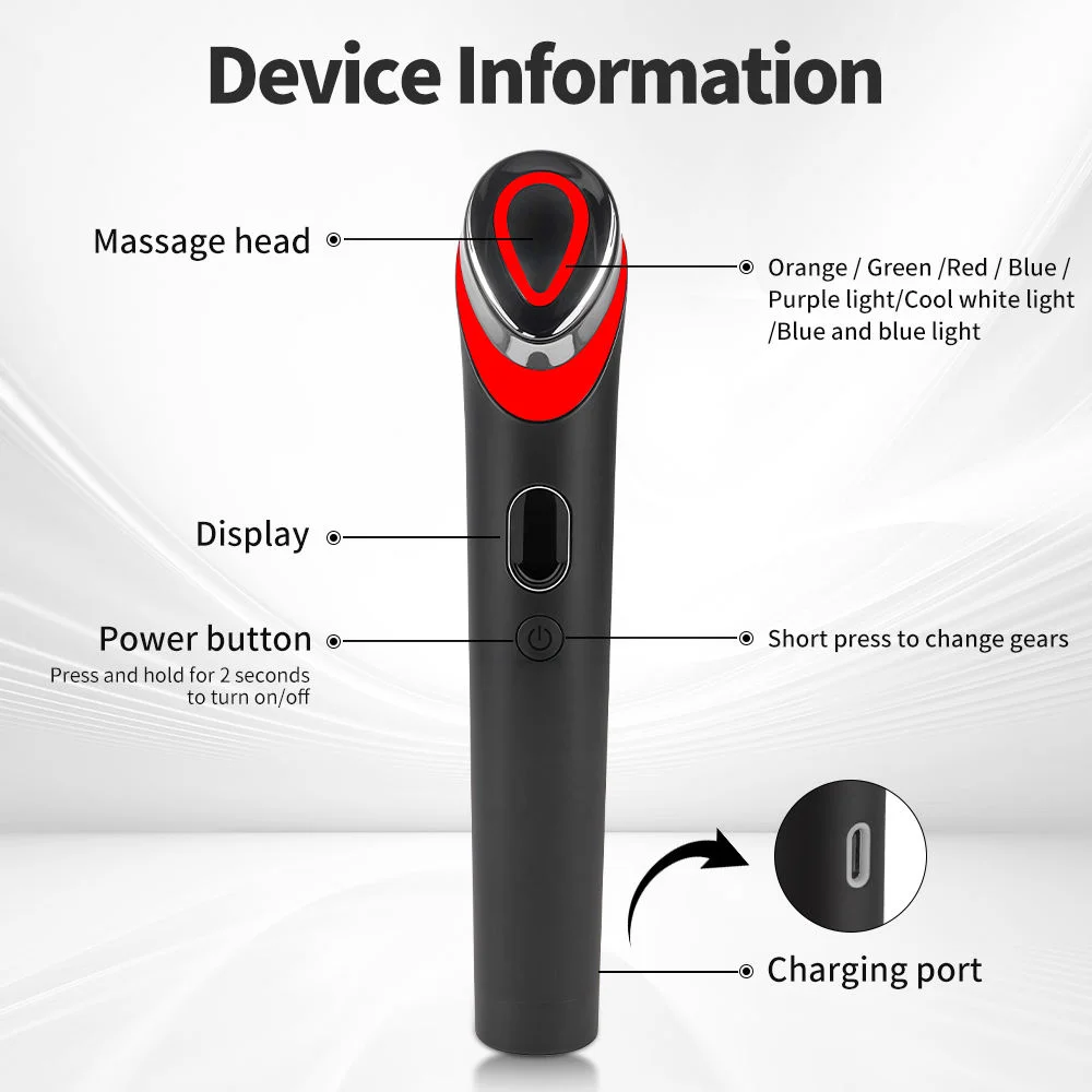 Portable 7 Colors AgeR Booster Pro EMS Microcurrent Facial Massager Anti Wrinkle Device Home Use Skin Care Beauty Tool