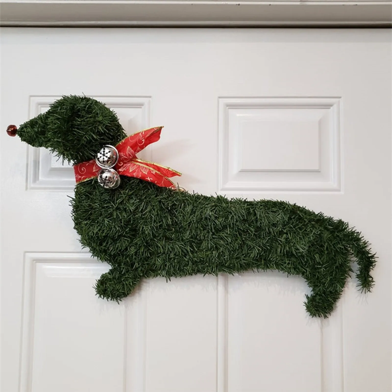 Sausage Dog Wreath Artificial Branches Green Leaves Garland For Front Door Seasonal Handcrafted Wreath Wall Door Hanger For Xmas