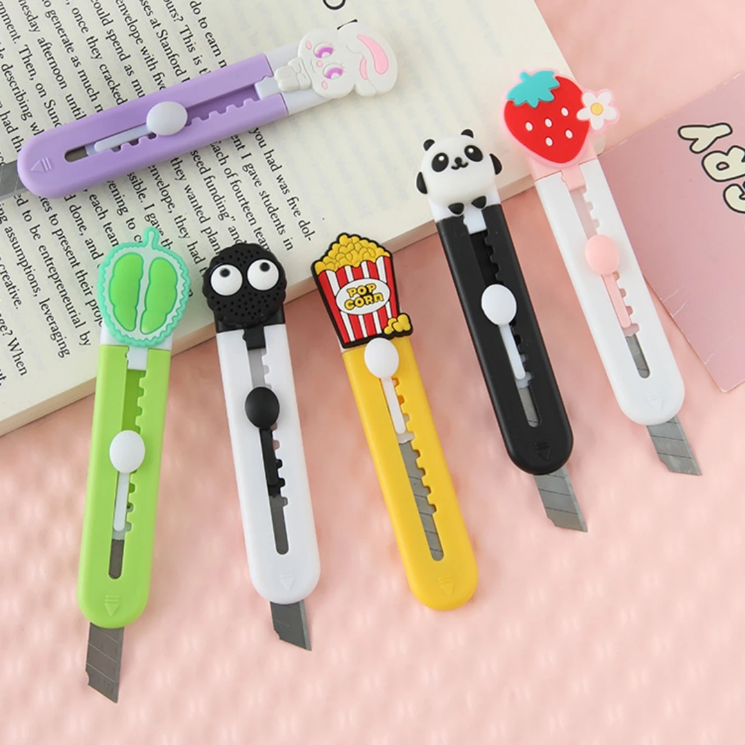 Retractable Blade Knife Portable Stationery Razor Blade Mini Utility Knife Adjustable Paper Cutter For Office Stationery Diy