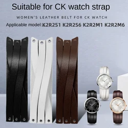 For CK K2R2S1 K2R2M6 Women's Cross Cowhide Watch Band for CK Watch Ladies K2R K2R2S6 K2R2M1 Leather Watch Strap Accessories 20mm