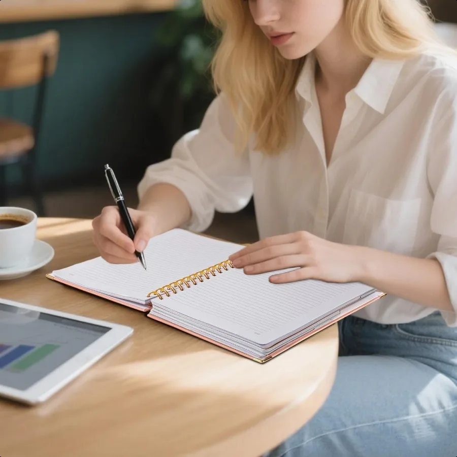 Hardcover Spiral Notebooks for Work School B5 Journal Notebook with Tabs Dividers Multi 5 Subject Notebook College Ruled 240 Pa