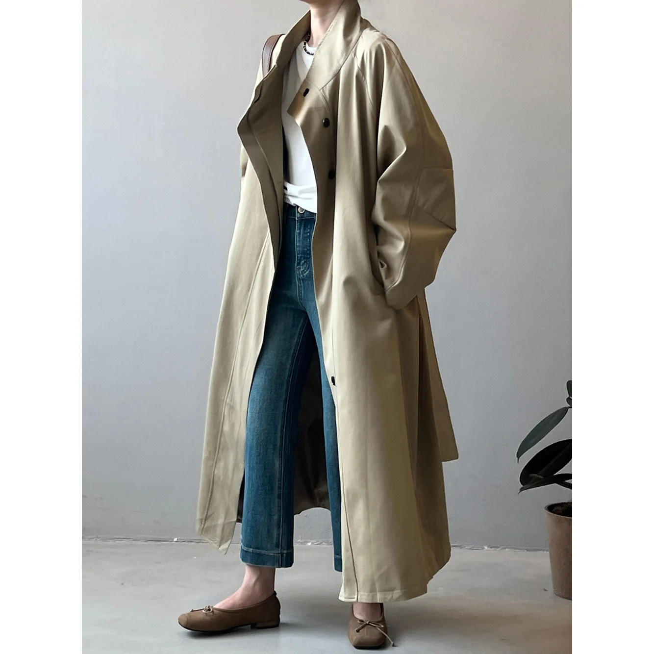 

Тренчи женские длинные пальто куртки пальто с воротником-стойкой повседневное свободное пальто с длинными рукавами Y2k уличная куртка рабочая верхняя одежда осень зима