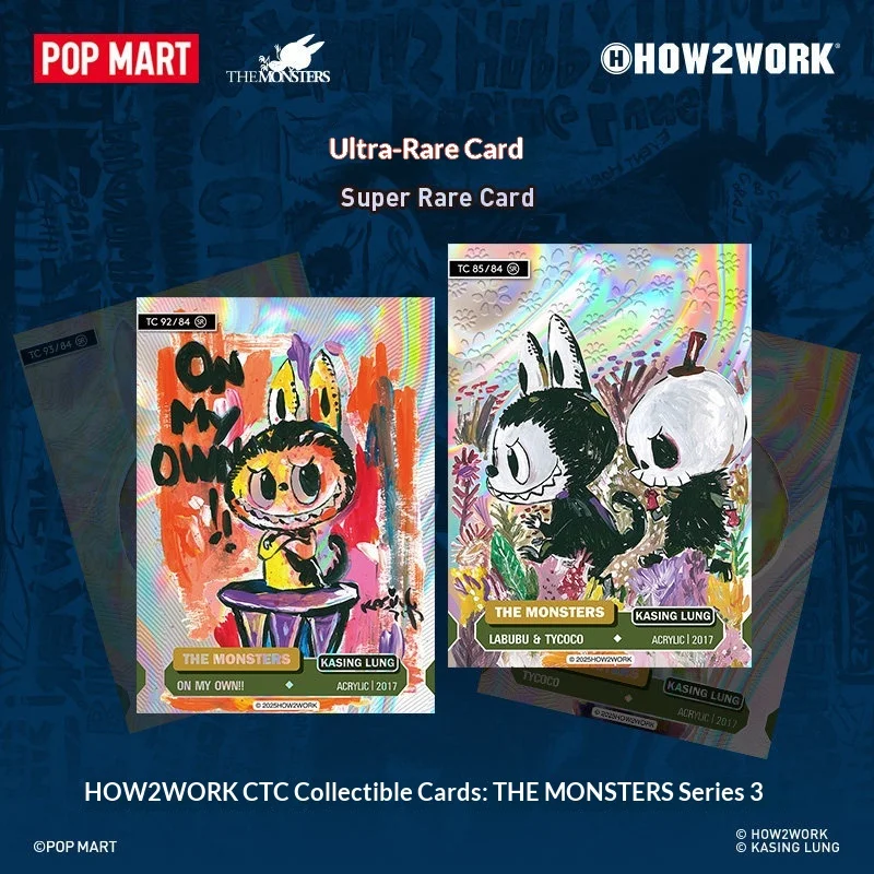 

POPMART HOW2WORK The Monsters Series 3 CTC Trading Cards Blind Box Collectible Cartoon Game Cards For Anime Fans Collection Gift