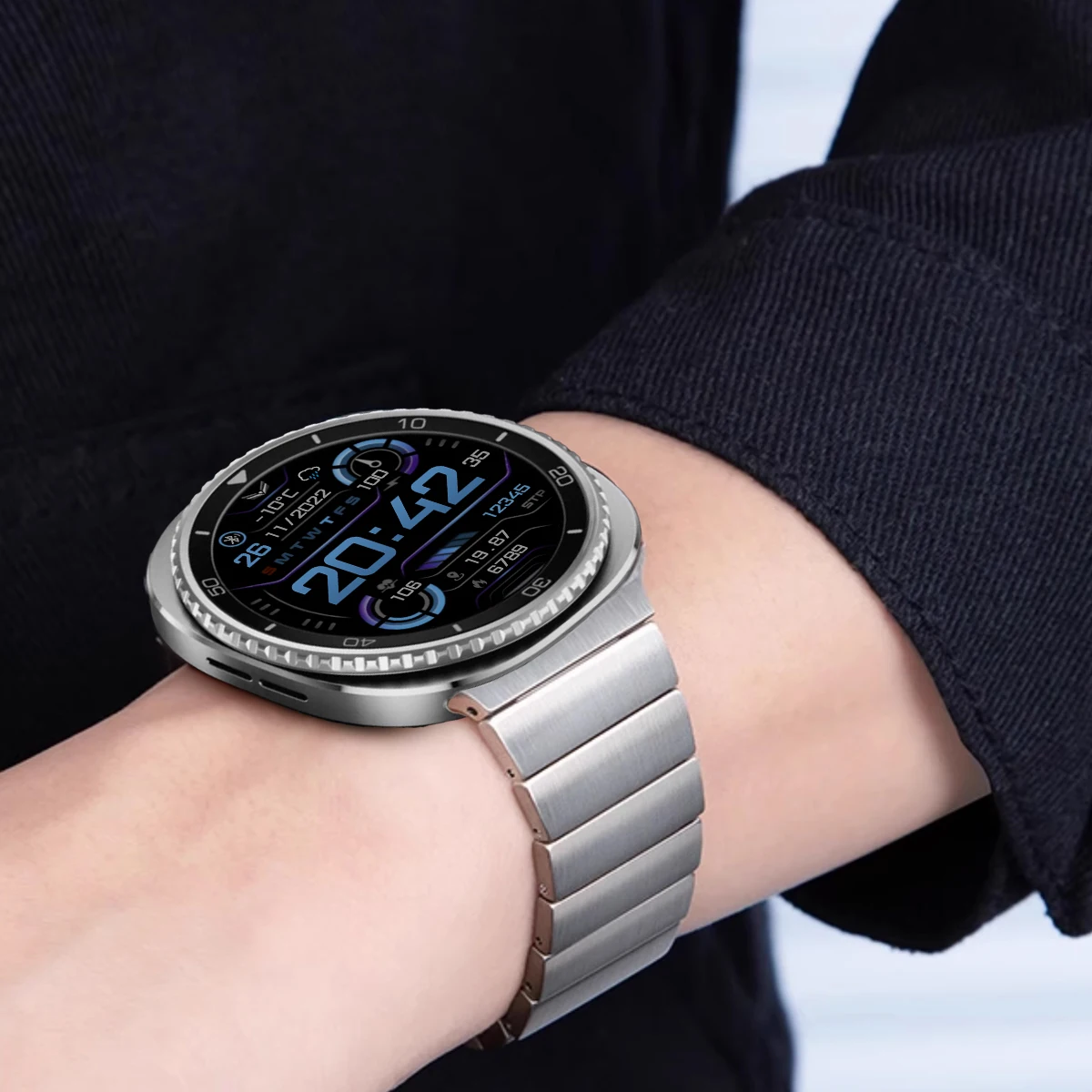 حزام تيتانيوم فاخر لساعة سامسونج جالاكسي 8 40 مللي متر 44 مللي متر 8 كلاسيكي 46 مللي متر Ultra 2025 47 مللي متر سوار مغناطيسي من الفولاذ المقاوم للصدأ