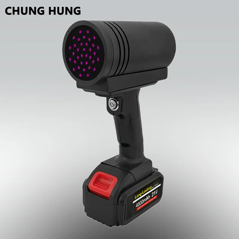 Atomic ash putty car paint defect detection UV lamp 130W handheld UV LED curing lamp 4000mAh UV light 365nm non-destructive test