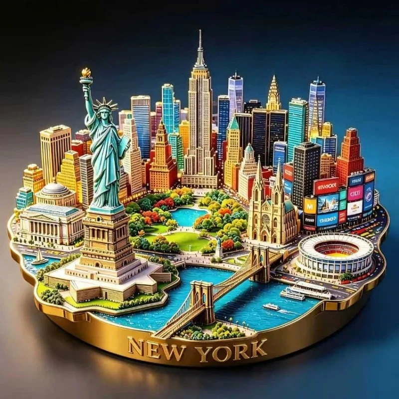 

America Travel Souvenirs New York Metal Fridge Magnets United States Manhattan Statue of liberty Fridge Stickers Wedding Gifts
