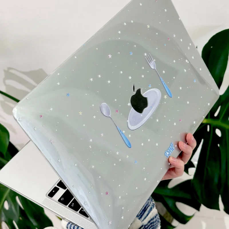 Stars Plate Clear New Laptop Case For Macbook 13Neo A3404 Air 13.6 M4 M3 M2 A2681 A3113 A3240 Air13.3 A1932 15 Protective Cover