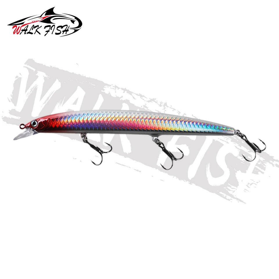 WALK FISH 1 Stück 150mm 22g Testar Big Minnow Angelköder Schwimmende Wobbler Künstlicher Harter Köder Plastikfisch für Karpfen, Forelle, Seebarsch