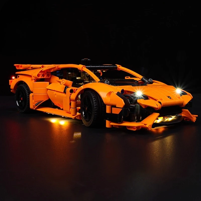 No Model LED Lighting Set Suitable for LEGO Technic Lamborghini Huracán Tecnica Orange 42196(Excluding Building Blocks)