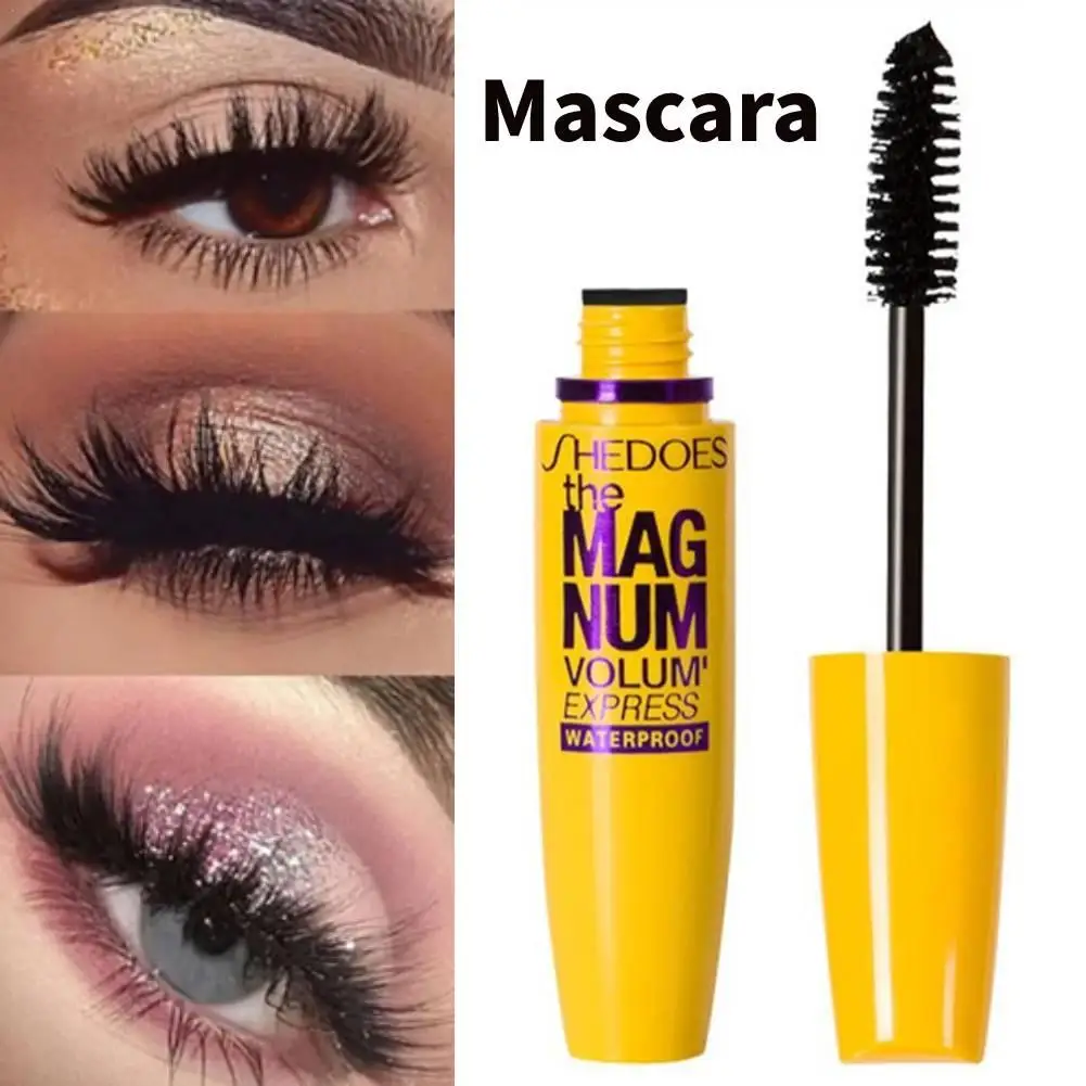 Schwarze gekräuselte Wimpern Mascara verlängert Wimpern extra Volumen lang anhaltende wasserdichte natürliche schnell trocknende Wimpern weibliches Make-up