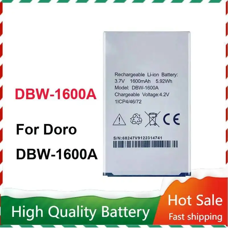 

Высокопроизводительный аккумулятор для мобильного телефона Doro Dbw-1600A, 1600 мАч, безопасный и надежный