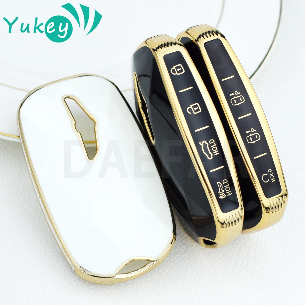 For Hyundai Genesis G90 GV60 G70 G80 EQ900 2022 TPU 7 Buttons Car Smart Key Case Fob Cover Protect Shell Accessories