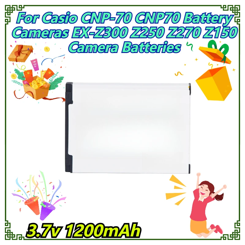 

3.7v 1200mAh For Casio CNP-70 CNP70 Battery Cameras EX-Z300 Z250 Z270 Z150 Camera Batteries
