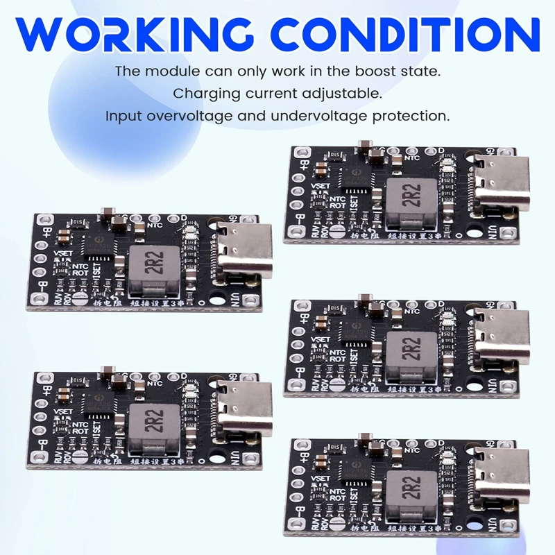 3.7V 2S Lithium Battery Charging Boost Module Type-C Support QC Fast Charging With Balanced Charge LED Indicator image 2