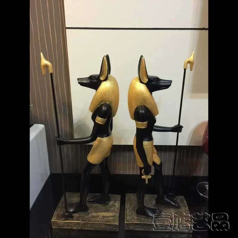 Ancient Greek and Egyptian Figures Gods Anubis Fair Balance God Dog Sculptures Home Desktop Decoration Travel Souvenir Gifts