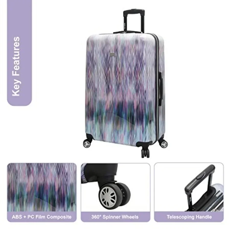 Luggage Collection - 3 Pcs Hardside Lightweight Spinner Suitcase Set for Travel: Carry On, 24 inch and Checked Suitcases in Dia