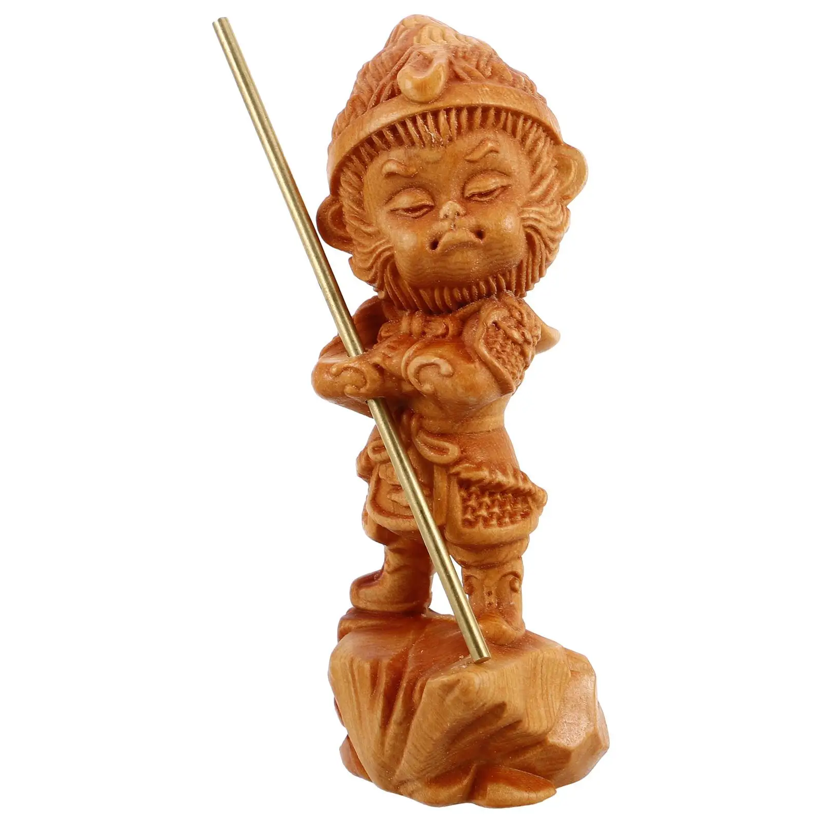 

Wood Figurines Wukong Statue Home Car DecorSun Wukong Wooden Animal Sculpture Miniature Monkey Decor Value Detailed