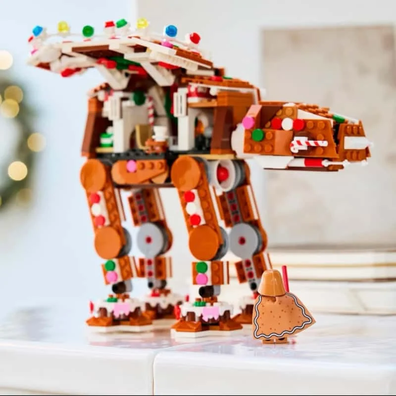 Bricklink Ideas Christmas Gingerbread Snowspeeders 697 Pcs Gingerbread At-at Addon Model Spaceship Sets Building Blocks Toys