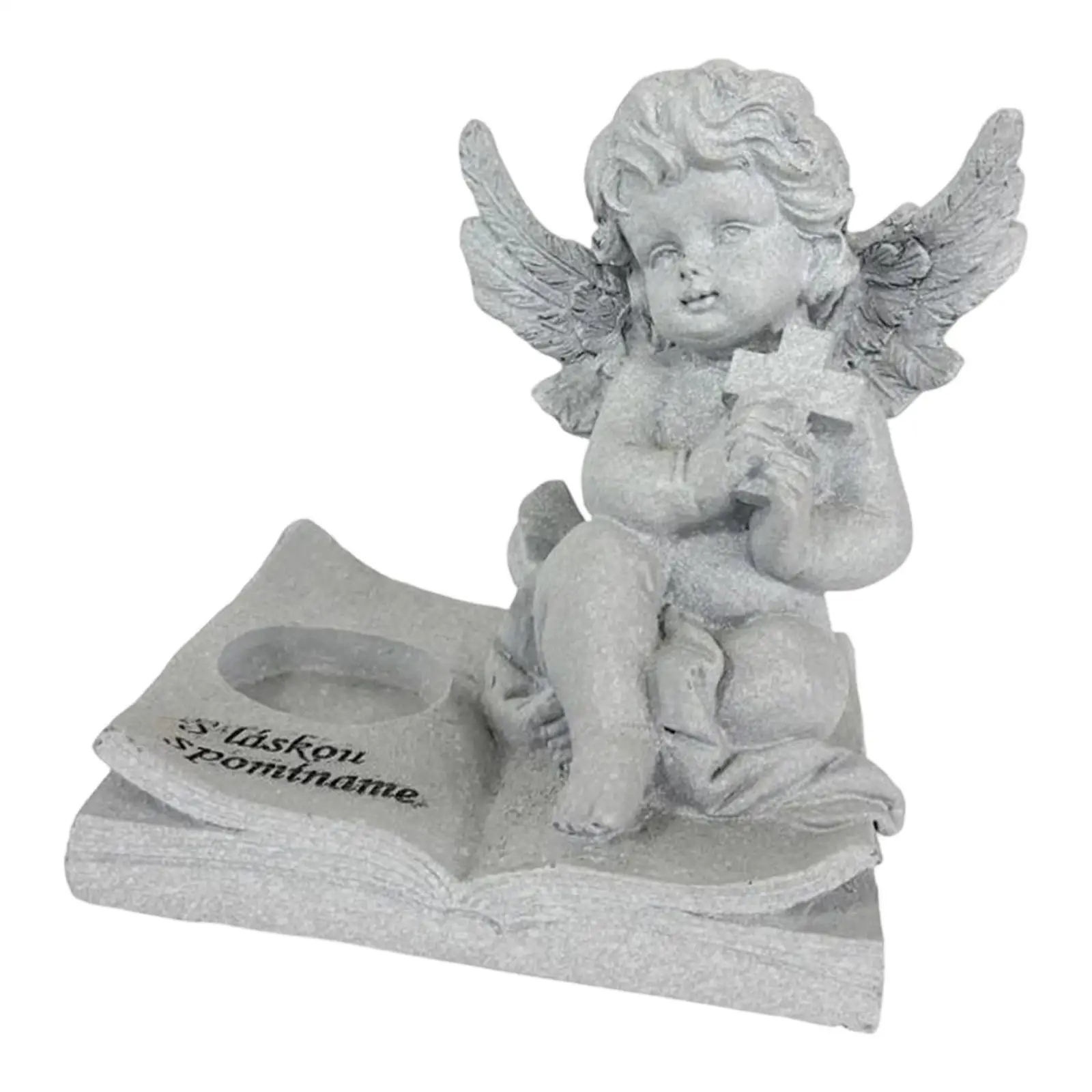 Memorial Angel Candle Holder Resin Decorative Tealight Candlestick Stand Home Decor for Sympathy Remembrance Event Table Gift