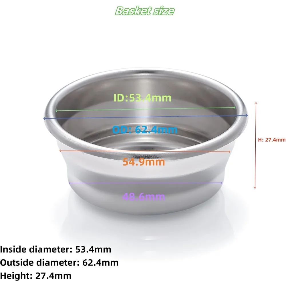 54mm Pressurized Filter Basket Dual Wall 2 Cup for Breville Sage BES870 BES878 BES500 Espresso Coffee Machine Parts Accessories