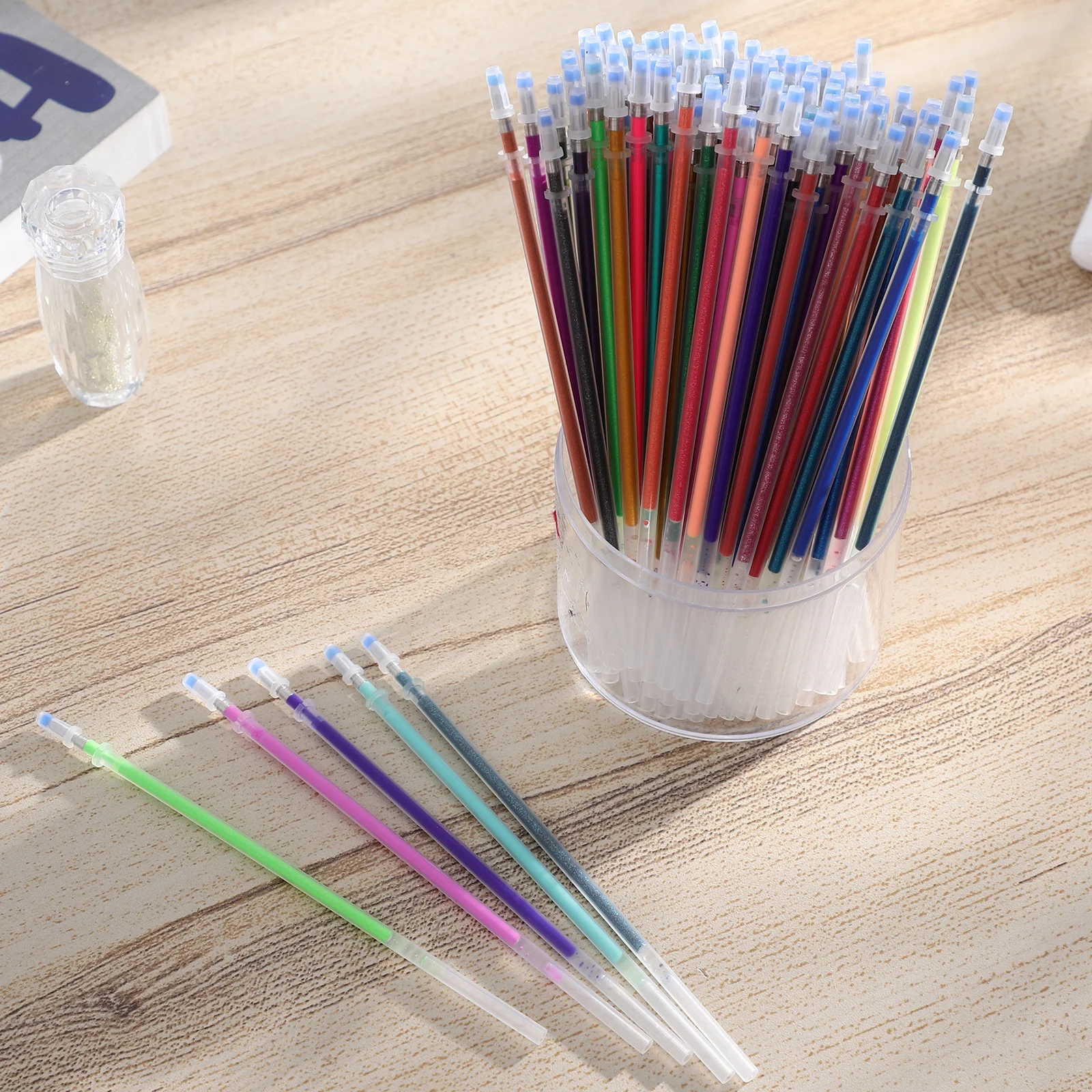

100pcs Colorful Pen Refills Premium Gel Ink Smooth Writing Replacement For Neutral Pens Student School Office Stationery