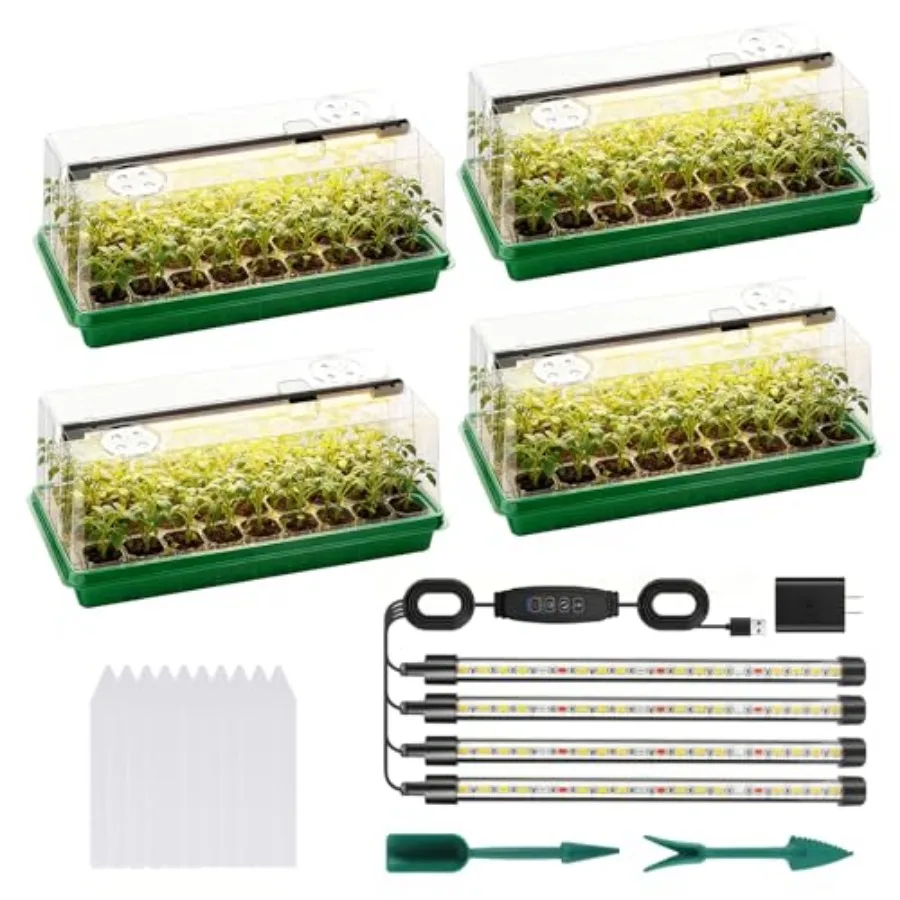 

Поддон для рассады с фитолампой полного спектра, 5 уровнями яркости и таймером, для выращивания растений в помещении