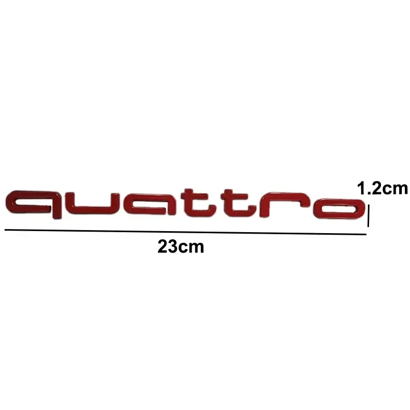 Alloy Car Tail Letter Badge Sticker for Audi Quattro A3 A4 A9 A7 Q3 Q5 Q7 S4 S5 RS8 SQ7 Auto Body Rear Trunk Emblem Decoration