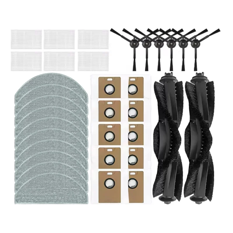 34 pezzi per Lydsto R1 Edge / R1D Edge, Miwhole M9 Lite, Roidmi Eve Rook parti di ricambio spazzola per aspirapolvere filtro in tessuto sacchetto per la polvere-C