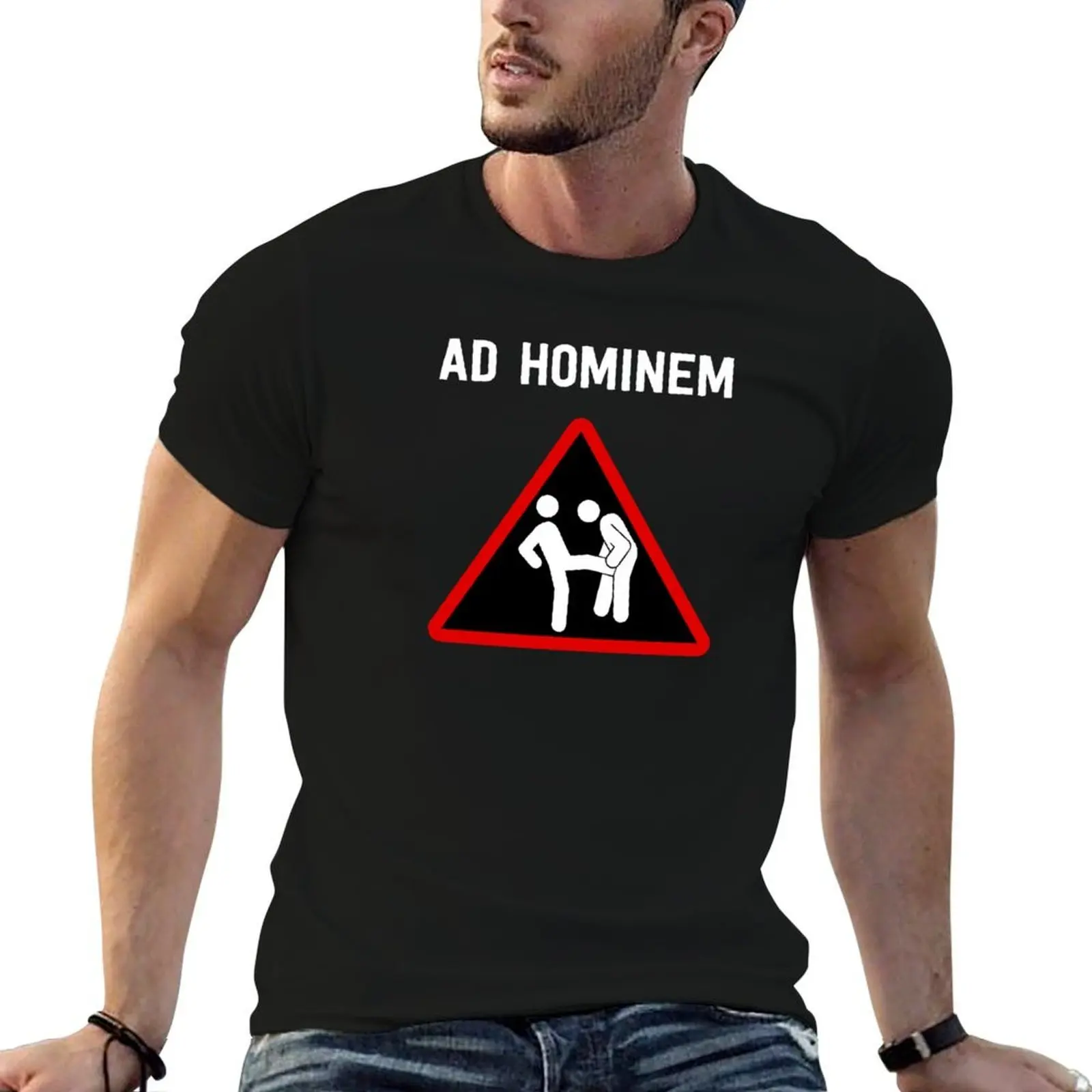 Ad Hominem - T-shirt au design amusant sur le thème de la philosophie et de la logique, T-shirt au design imprimé simple