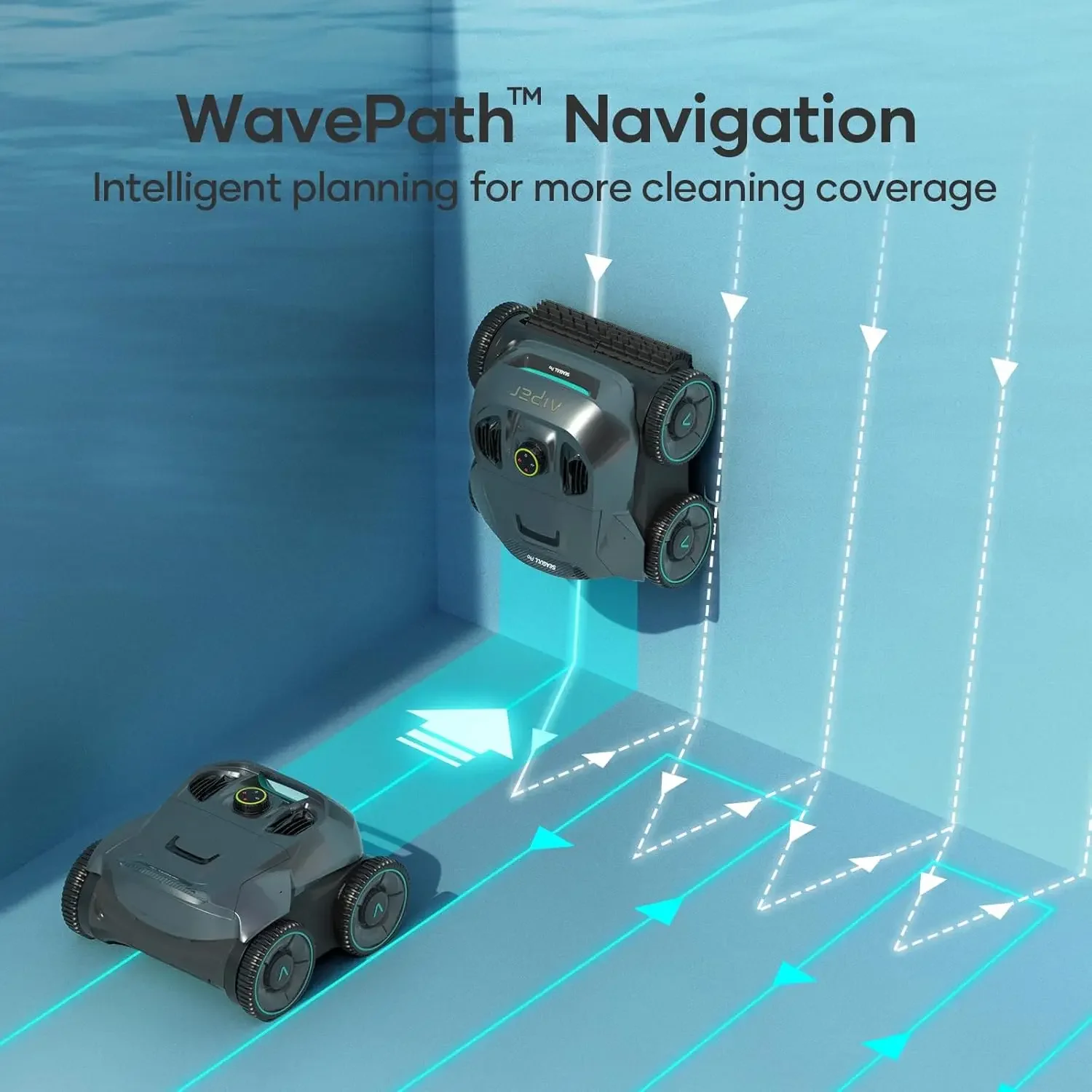 Robotic Pool Cleaner for Inground Pools, Smart Navigation, Floor/Wall/Waterline Cleaning, 150 Mins Runtime, for 1600 Sq.ft Pool