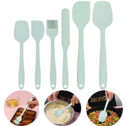 Silicone Spatula Set 6pcs Food Grade Non Stick Heat Resistant Spatulas Turner Cream Scraper for Cooking Mixing Baking Tools New