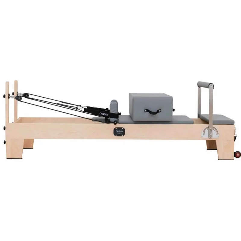 

YTYIN Adjustable Maple Wood Pilates Reformer - Portable Multifunctional Home Bed for Whole Body Core Training