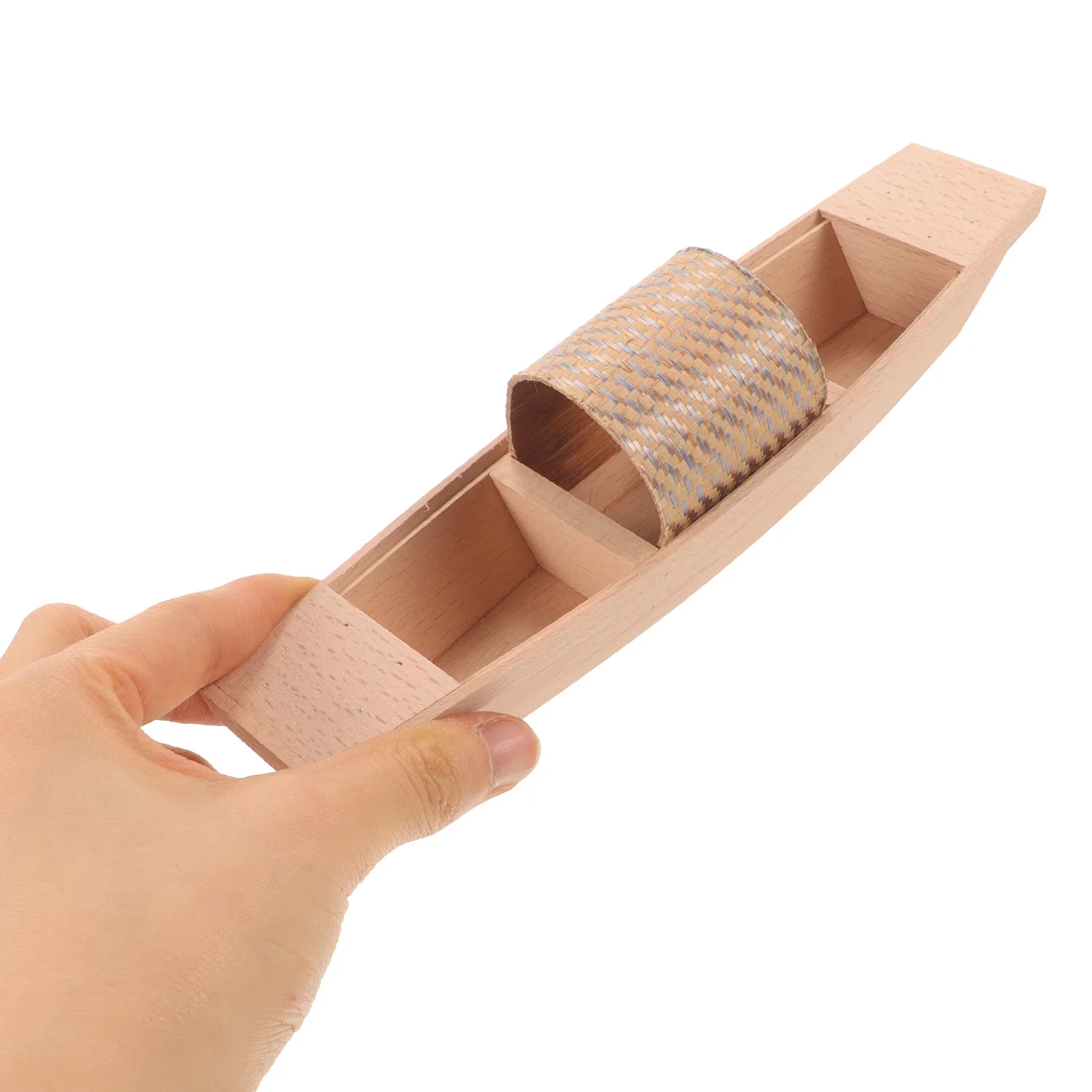 

Natural Wooden Boat Craft Decoration Compact Small Boat Ornament for Home Office Desktop Bedroom Living Room Decor