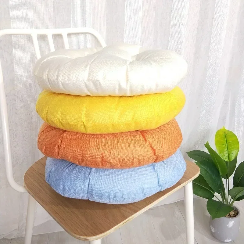 

Circular Linen Stool Backrest Pillow Home Office Computer Chair Protective Mat Seat Pad Buttocks Chair Mat