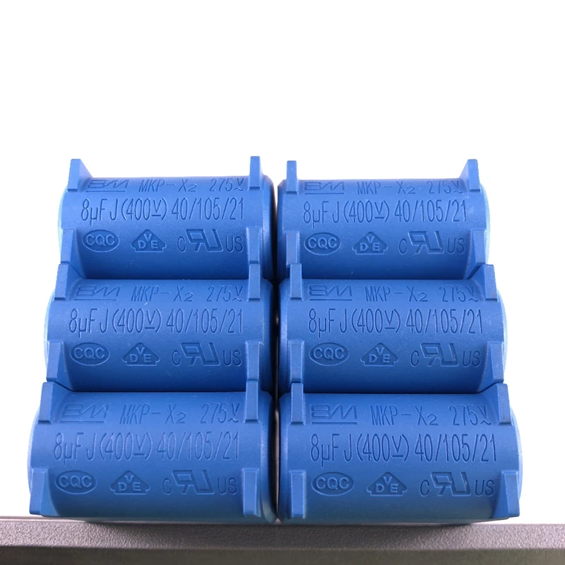 

(10pcs) BM MKP-X2 8uF J 275V 40/105/21 BLUE Induction Cooker Capacitor