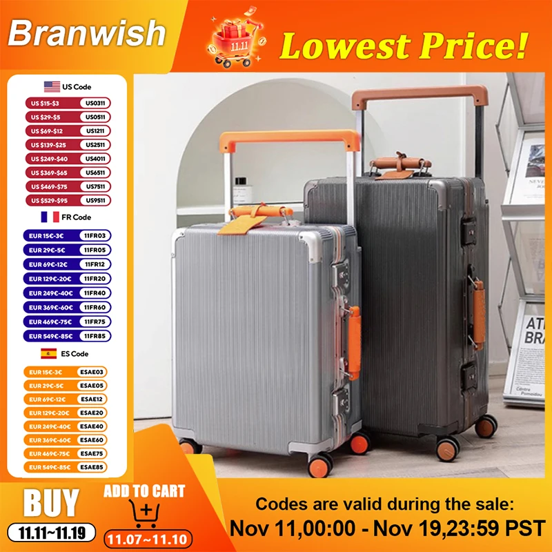 حقيبة أمتعة بإطار من الألومنيوم مقاس 20/24/26/28 بوصة مع مقبض تلسكوبي واسع وتصميم فصل رطب وجاف للرحلة #1