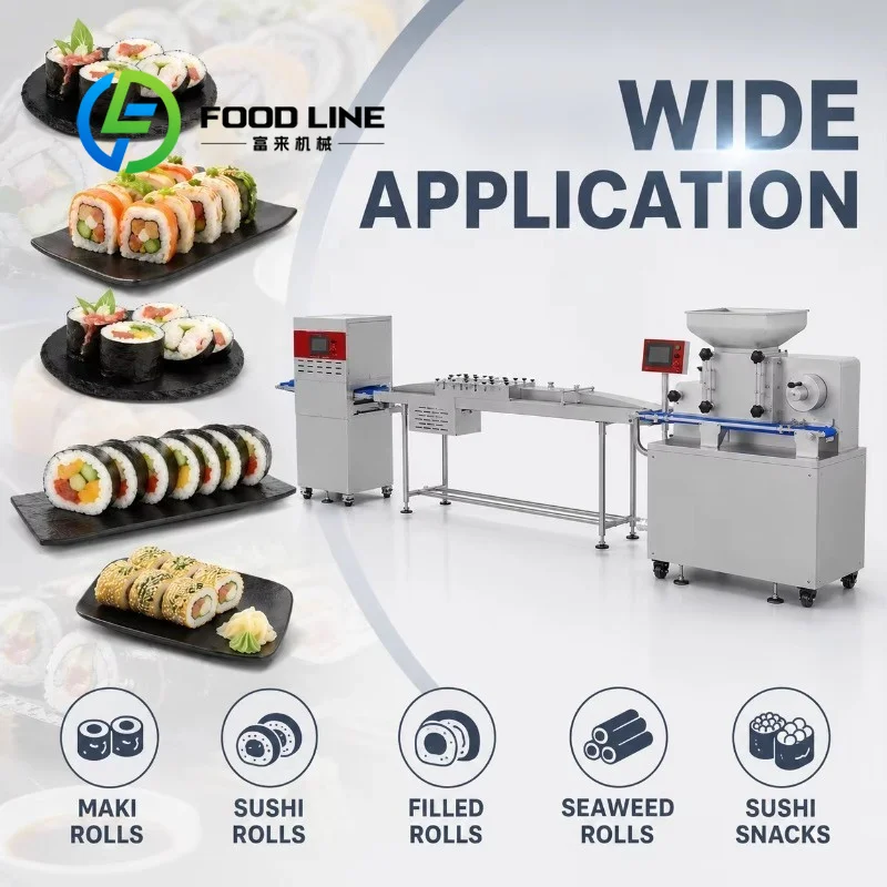 Sushi Production Line Adjustable Speed Matches Commercial Sushi Making Production Line To Switch Small And Large Batch