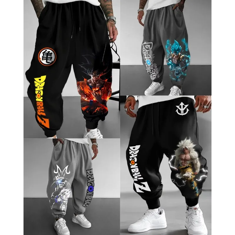 Celana Olahraga Musim Gugur Musim Dingin Pria Celana Grafis Anime Jepang Dragon Ball Z Celana Harajuku Y2k Pakaian Jalanan 100% Katun Legging Kasual