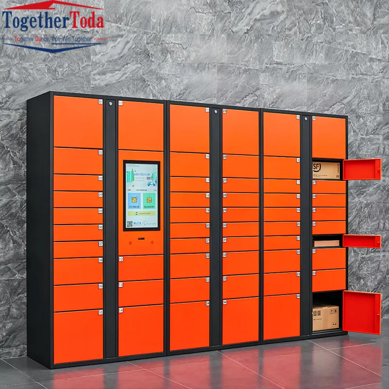 custom.Modern Outdoor Digital Delivery Self-Service Storage Metal Cabinet Intelligent Parcel Locker  with Sc